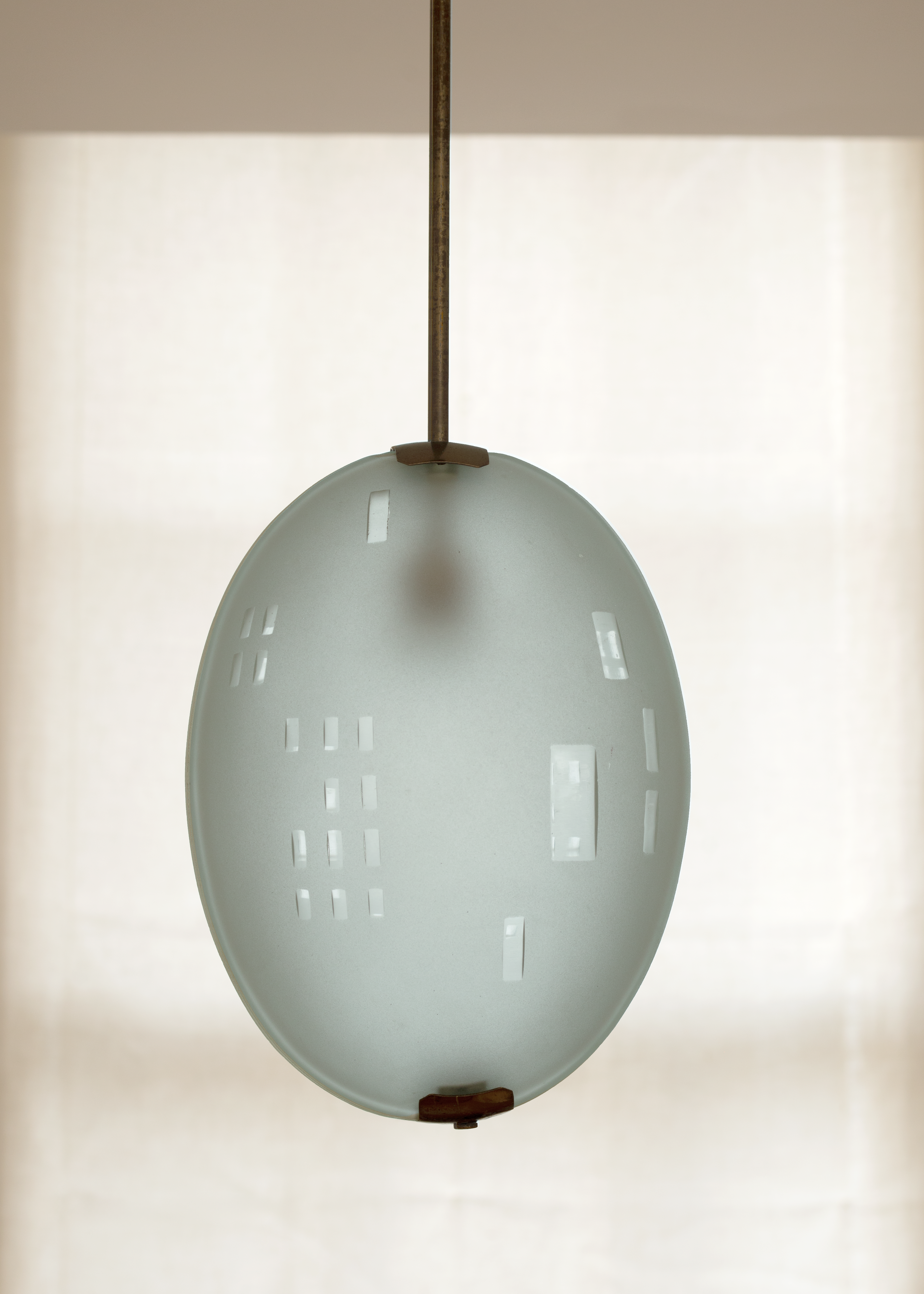 Glass Pendant Lamp by Max Ingrand