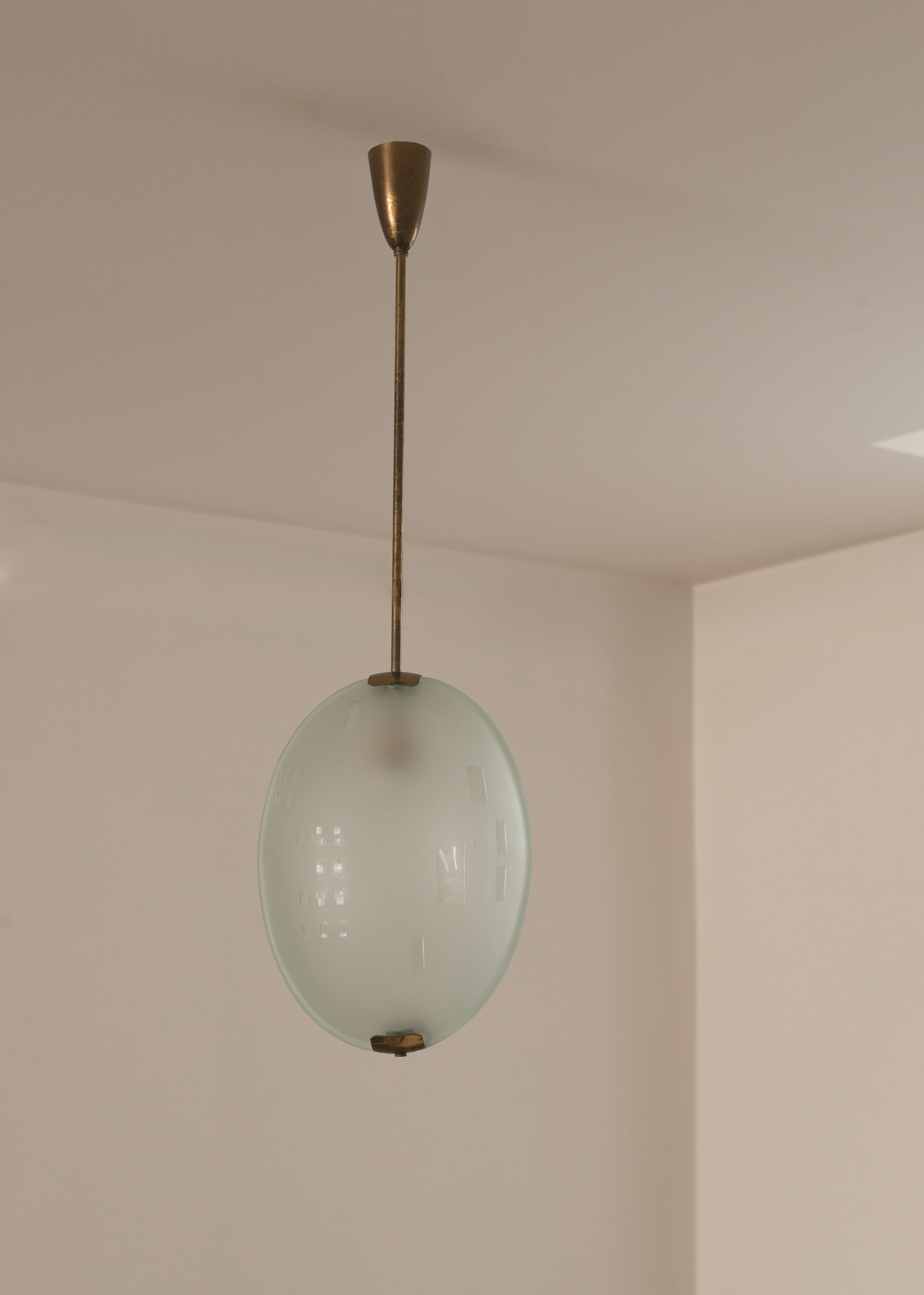 Glass Pendant Lamp by Max Ingrand