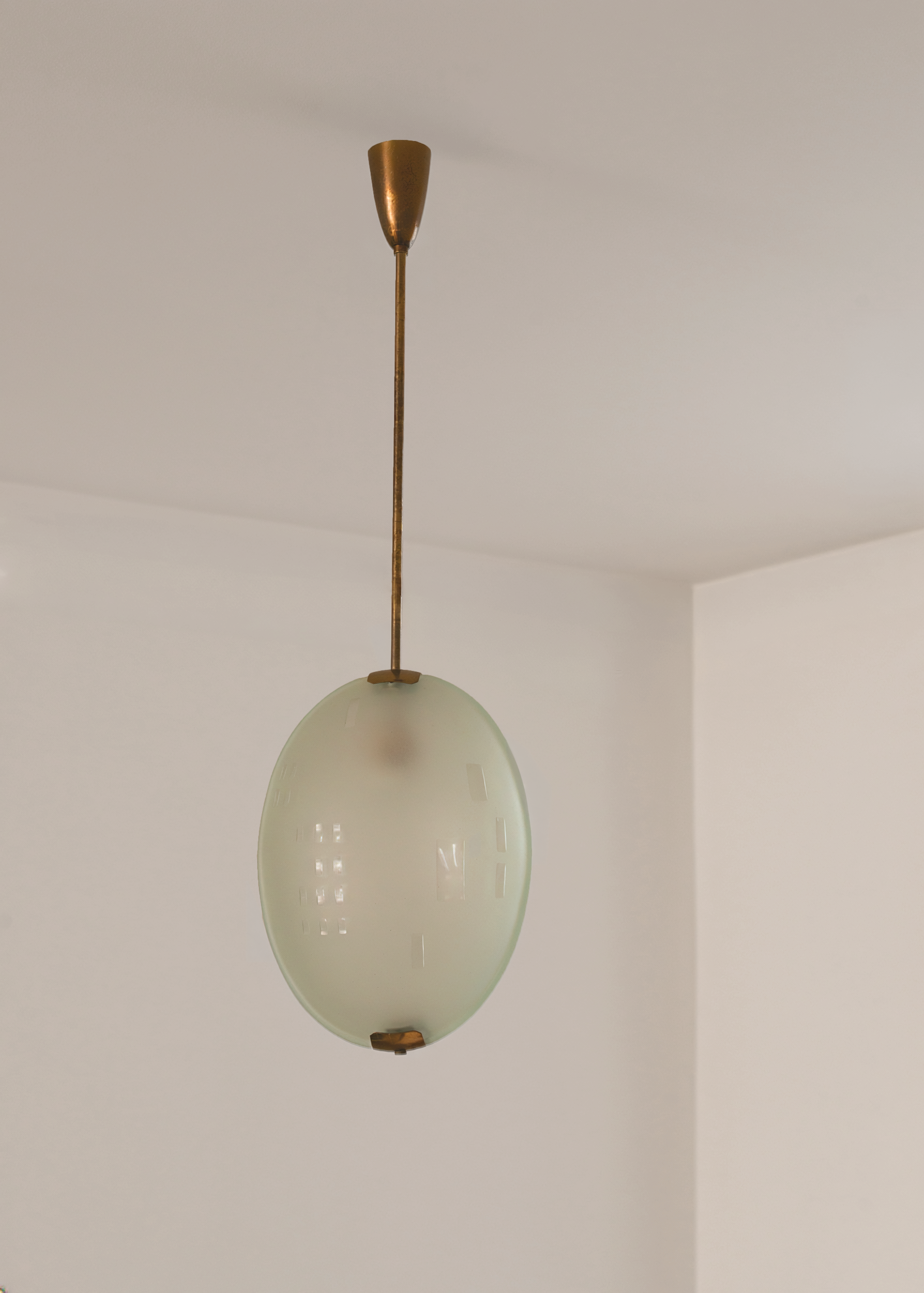Glass Pendant Lamp by Max Ingrand