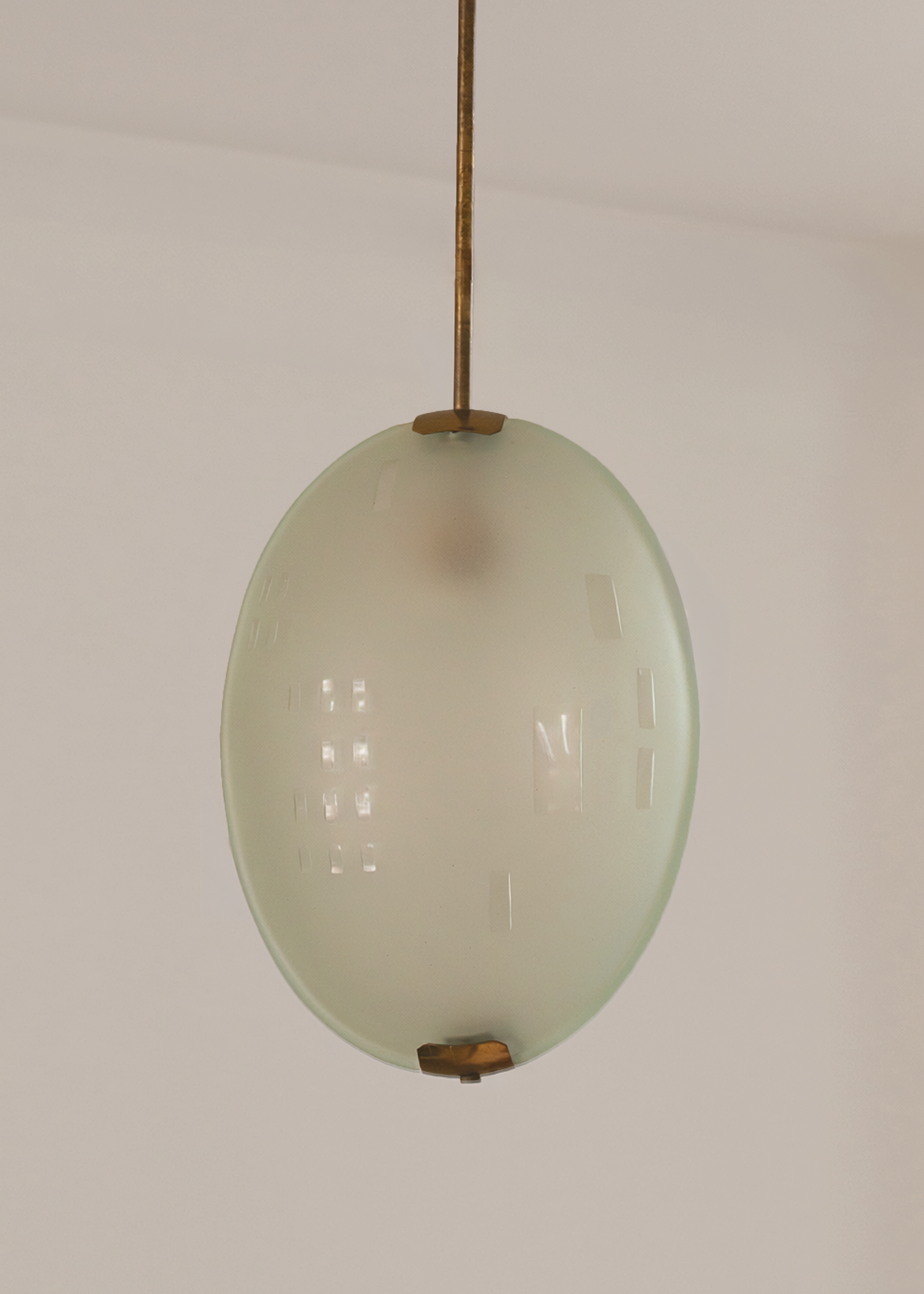 Glass Pendant Lamp by Max Ingrand