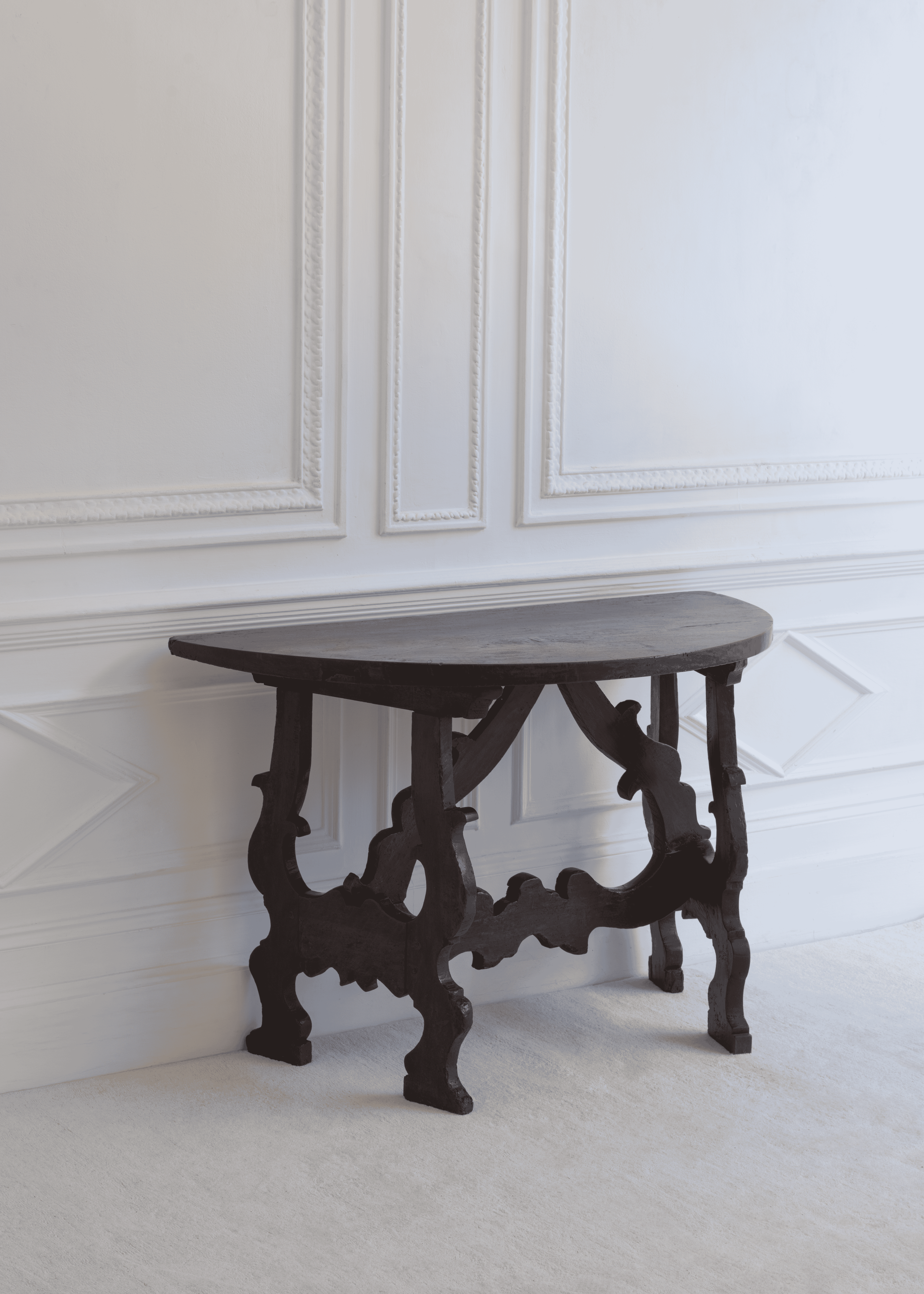 Demi Lune Walnut Console Table