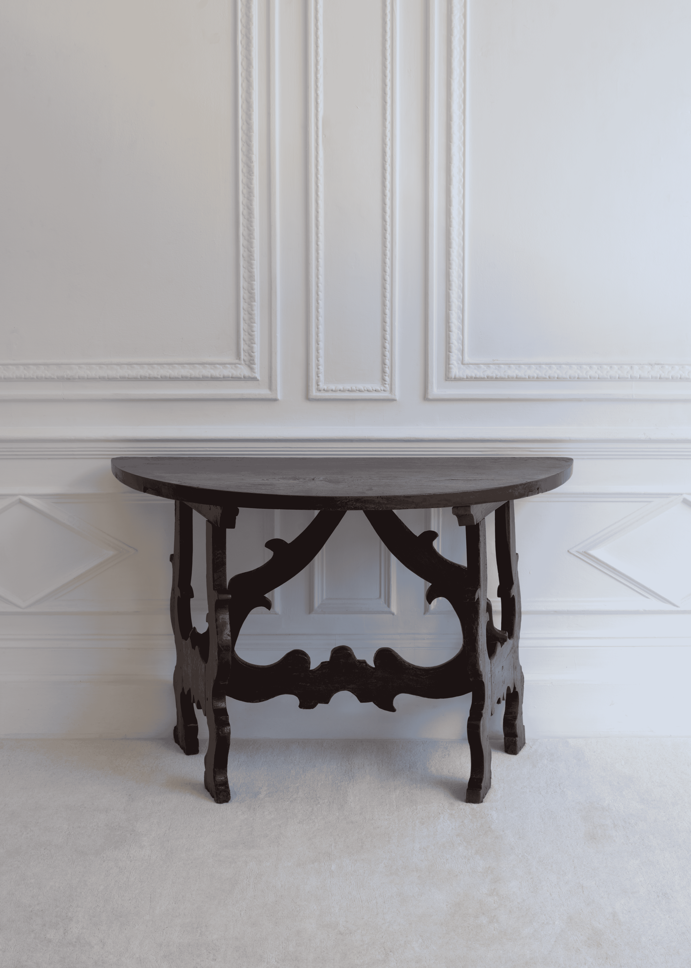 Demi Lune Walnut Console Table