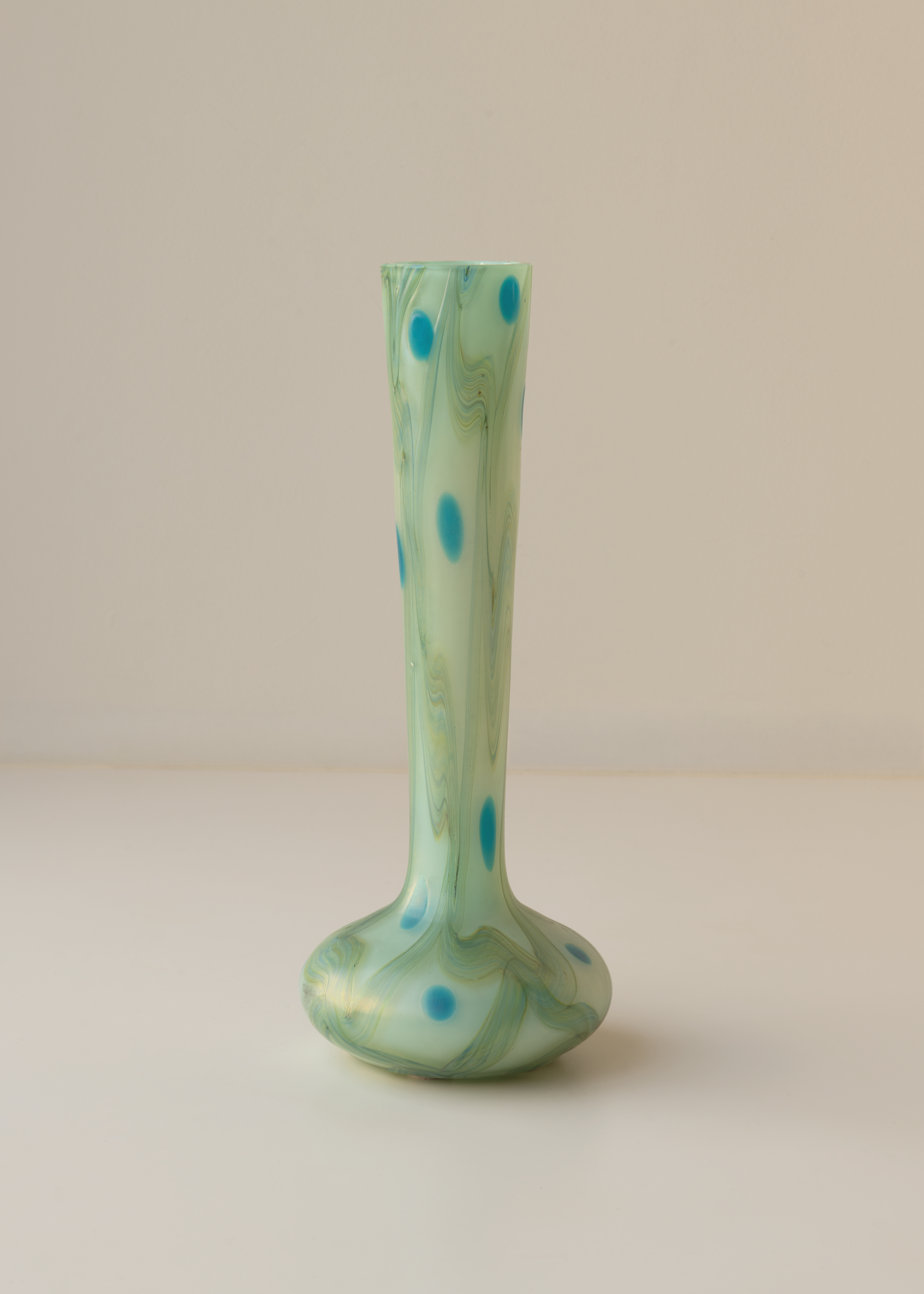 Tall Turquoise Glass Vase by Johann Loetz Witwe