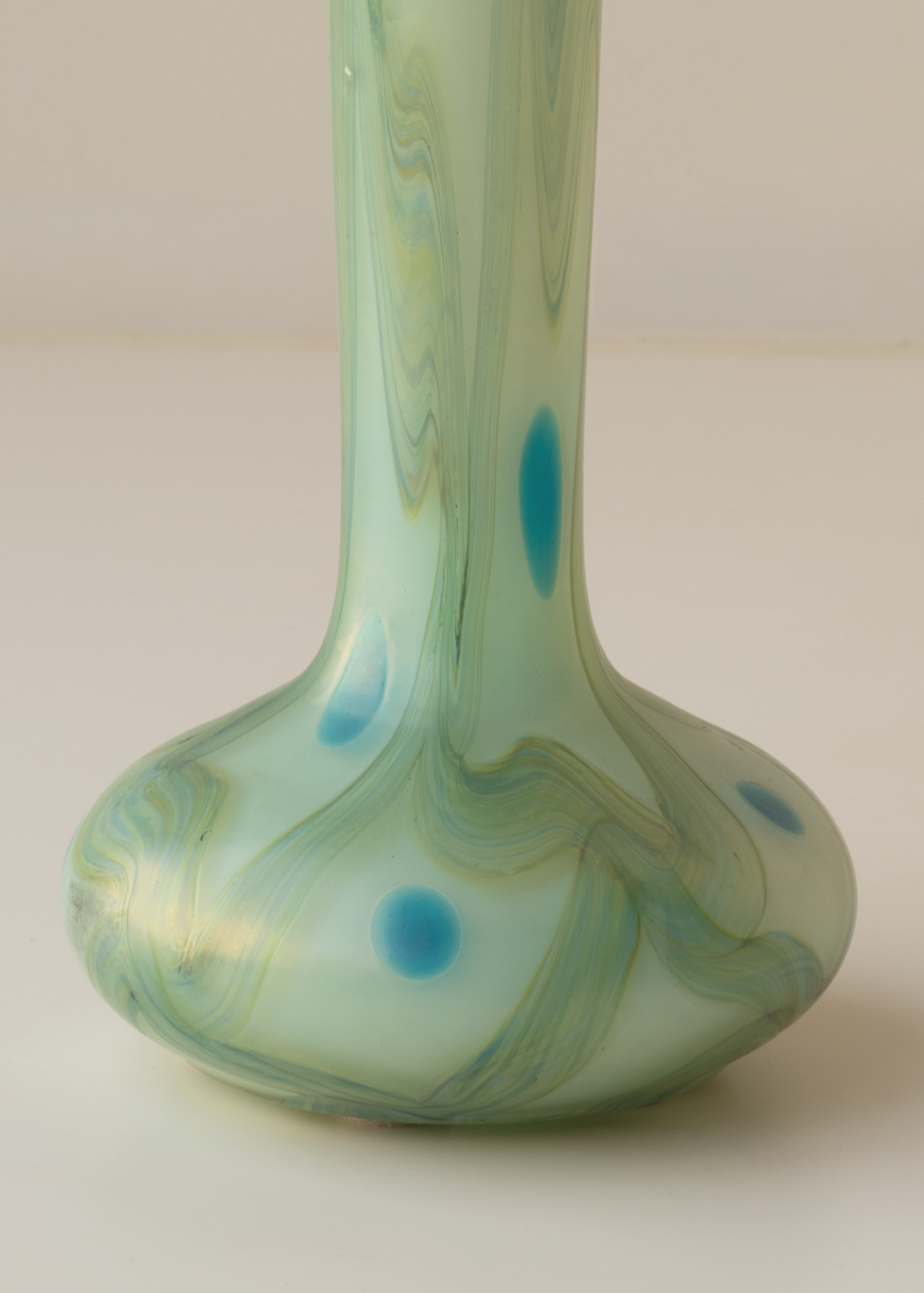 Tall Turquoise Glass Vase by Johann Loetz Witwe